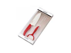 Kyocera Dárkový set, Sada na krájení a loupání – červená – blistr, FK140WH CP10RDS (FK-140WH-RD + CP-10-NRD)