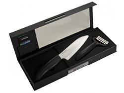 Kyocera Dárkový set, Sada na krájení a loupání N – černá – dárkové balení, Barevná dárková sada – černá (FK-140WH-BK + C