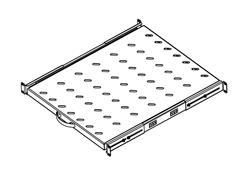 Legrand EvoLine 4-bodová police výsuvná 1U 530mm, uchycení variabilní 407-630mm, nosnost 30kg, černá, perforovaná