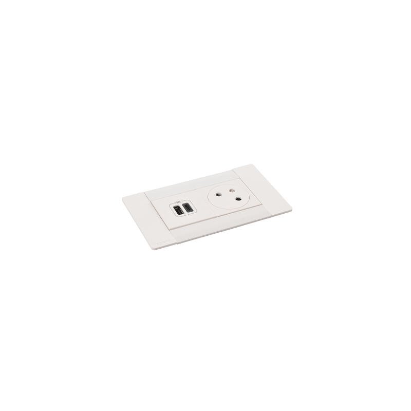 Legrand - Incara™ Multilink - Modular. zapuštěný blok bílý: 2P+T/USBA A+C (15W), kabel 2m