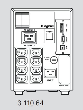 LEGRAND UPS Keor SPE Tower 3000VA/2400W, Line-interactive, výstup 8/1x IEC C13/C19, sinus, USB, RS-232, slot pro LAN