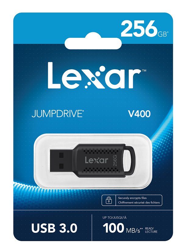 Lexar flash disk 256GB - JumpDrive V400 USB 3.0 (čtení až 100MB/s)