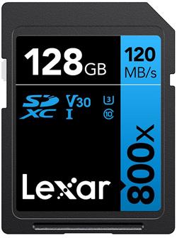 Lexar paměťová karta 128GB Professional 800x SDXC™ UHS-I, čtení/zápis: 45/150MB/s