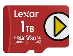 Lexar paměťová karta 1TB PLAY microSDXC™ UHS-I cards, čtení/zápis 205/140 MBs