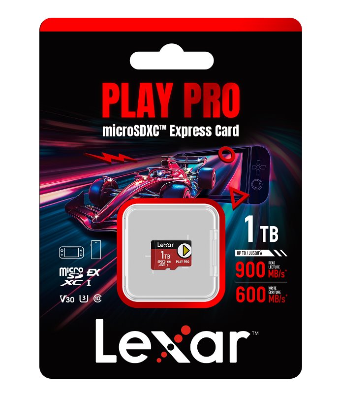 Lexar paměťová karta 1TB PLAY PRO microSDXC™ Express 7, čtení/zápis 900/600 MB/s