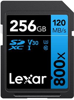 Lexar paměťová karta 256GB Professional 800x SDXC™ UHS-I, čtení/zápis: 45/150MB/s