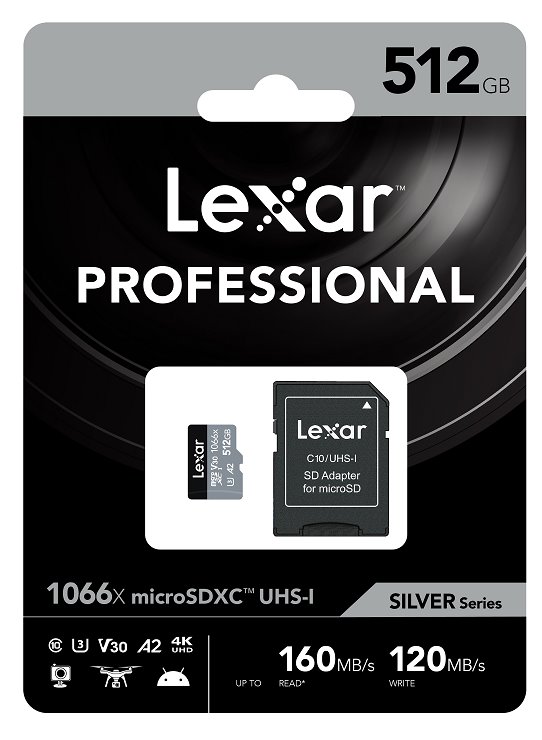 Lexar paměťová karta 512GB High-Performance 1066x microSDXC™ UHS-I, (čtení/zápis:160/120MB/s) C10 A2 V30 U3