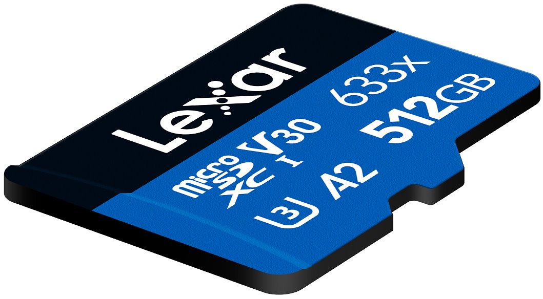 Lexar paměťová karta 512GB High-Performance 633x microSDXC™ UHS-I (čtení/zápis:100/70MB/s) C10 A2 V30 U + adaptér