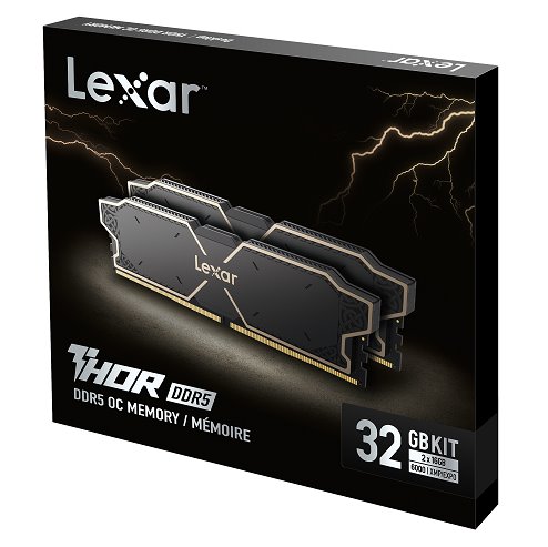 Lexar THOR OC DDR5 32GB (kit 2x16GB) UDIMM 6000MHz CL38 XMP 3.0 & AMD EXPO - Heatsink