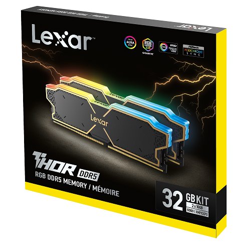 Lexar THOR OC DDR5 32GB (kit 2x16GB) UDIMM 6000MHz CL38 XMP 3.0 & AMD EXPO - Heatsink + RGB