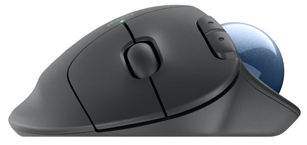 Logitech ERGO M575S Wireless Trackball - GRAPHITE+BLUE BALL - BT