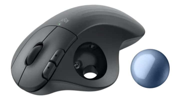 Logitech ERGO M575S Wireless Trackball - GRAPHITE+BLUE BALL - BT
