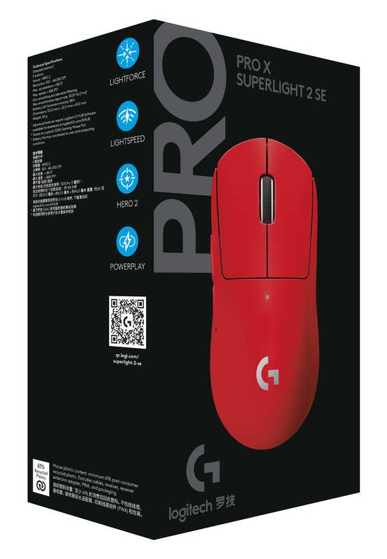 Logitech G PRO X SUPERLIGHT 2 SE Gaming Mouse - RED