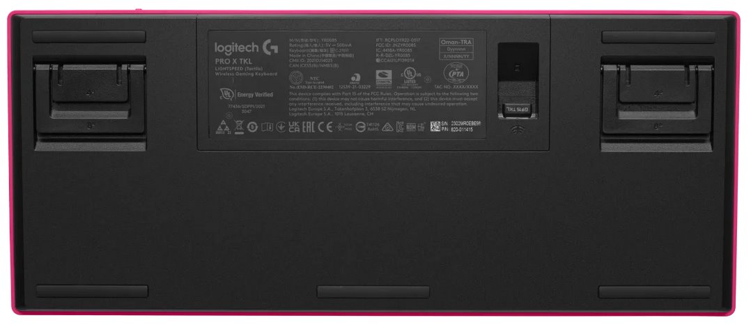 Logitech G PRO X TKL LIGHTSPEED Gaming Keyboard - MAGENTA - US INT'L - 2.4GHZ/BT - TACTILE