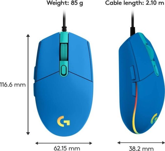 Logitech G203 LIGHTSYNC Gaming Mouse - BLUE - EMEA