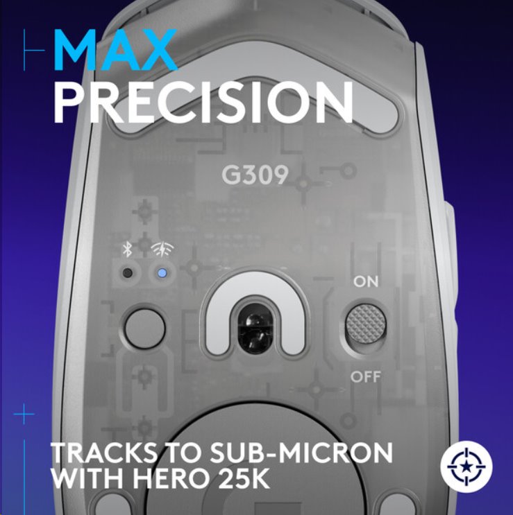 Logitech G309 LIGHTSPEED Gaming Mouse - WHITE - EER2