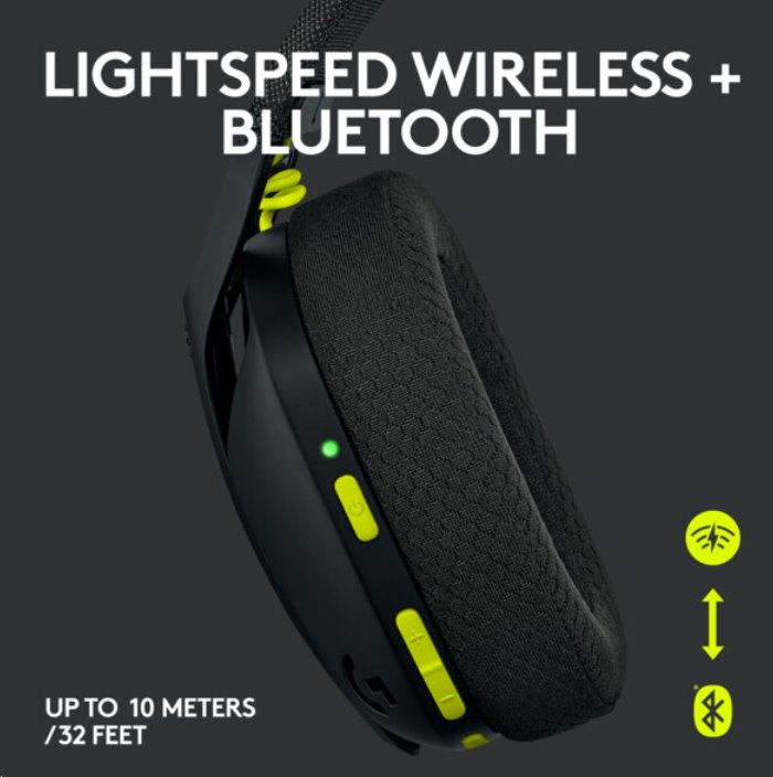 Logitech G435 LIGHTSPEED Wireless Gaming Headset - BLACK