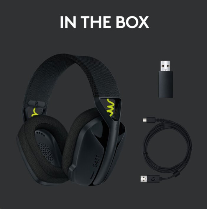 Logitech G435 LIGHTSPEED Wireless Gaming Headset - BLACK