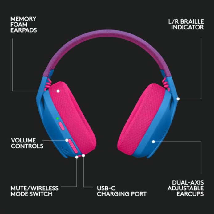 Logitech G435 LIGHTSPEED Wireless Gaming Headset - BLUE