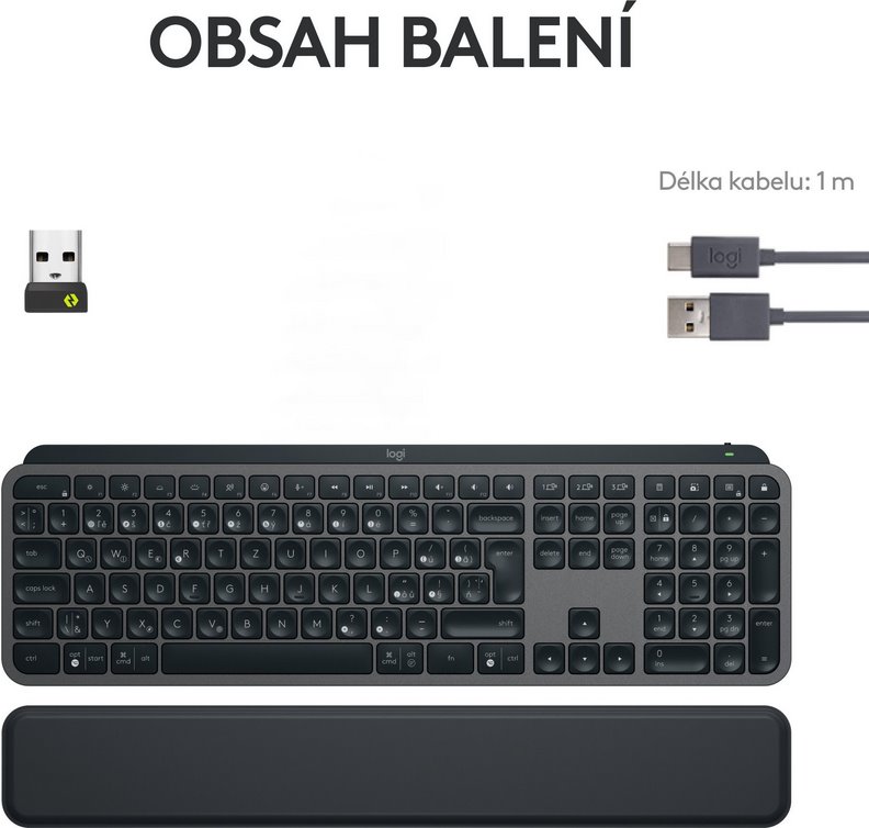 Logitech MX Keys S - GRAPHITE - US INT'L - BT - PLUS PALMREST