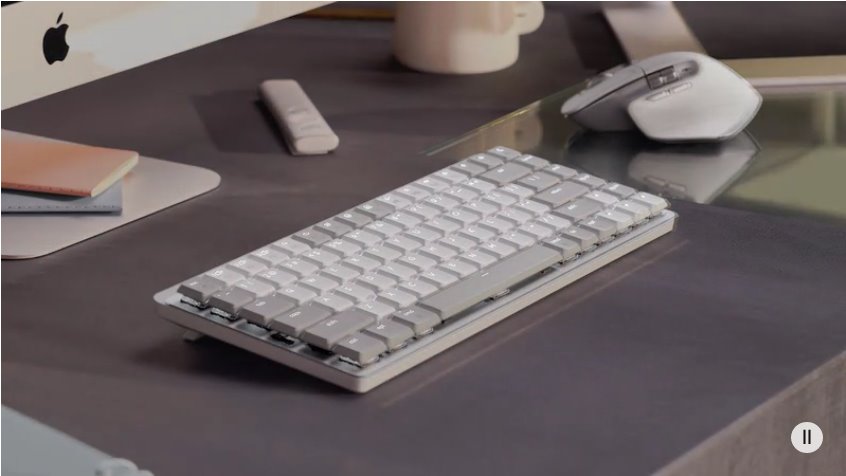 Logitech MX Mechanical Mini for Mac Minimalist Wireless Illuminated Keyboard - PALE GREY - US INT'L - EMEA