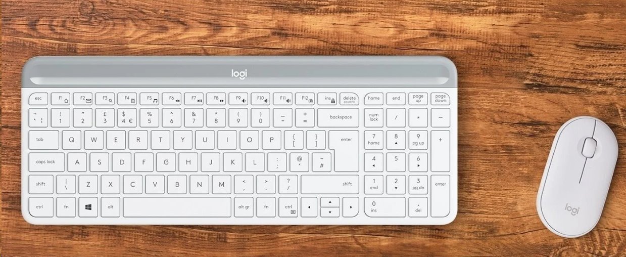 Logitech Slim Wireless Keyboard and Mouse Combo MK470 - OFFWHITE - CZE-SKY INT'L - INTNL