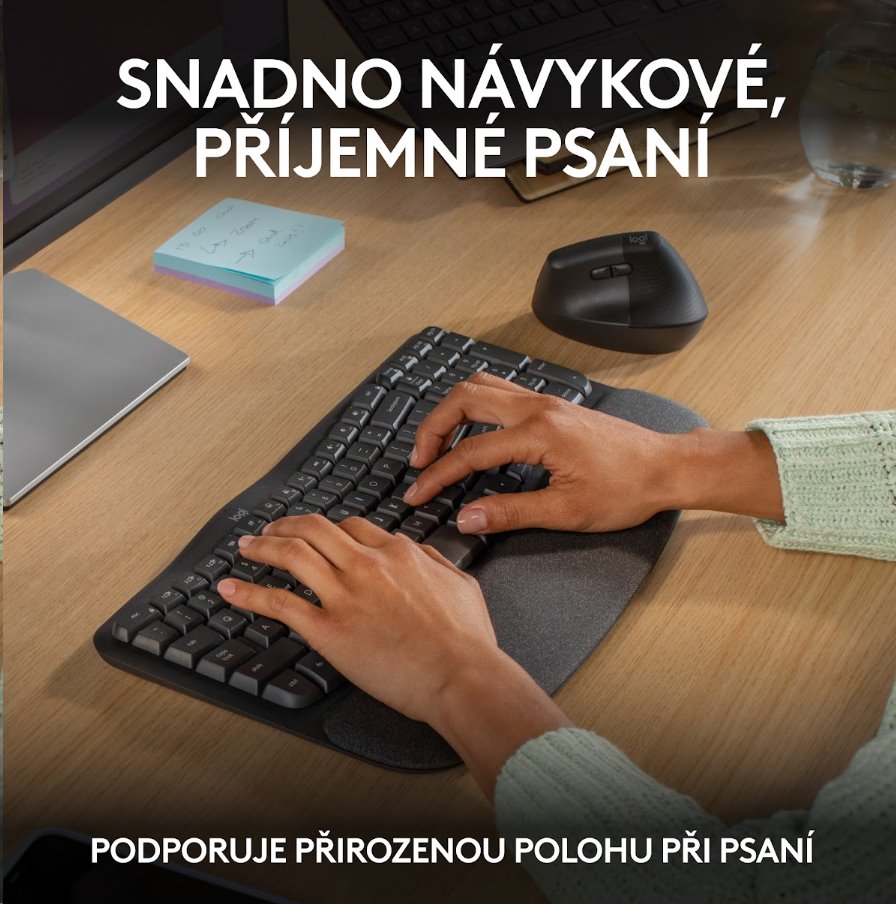 Logitech Wave Keys wireless ergonomic keyboard GRAPHITE - US INT'L - 2.4GHZ/BT