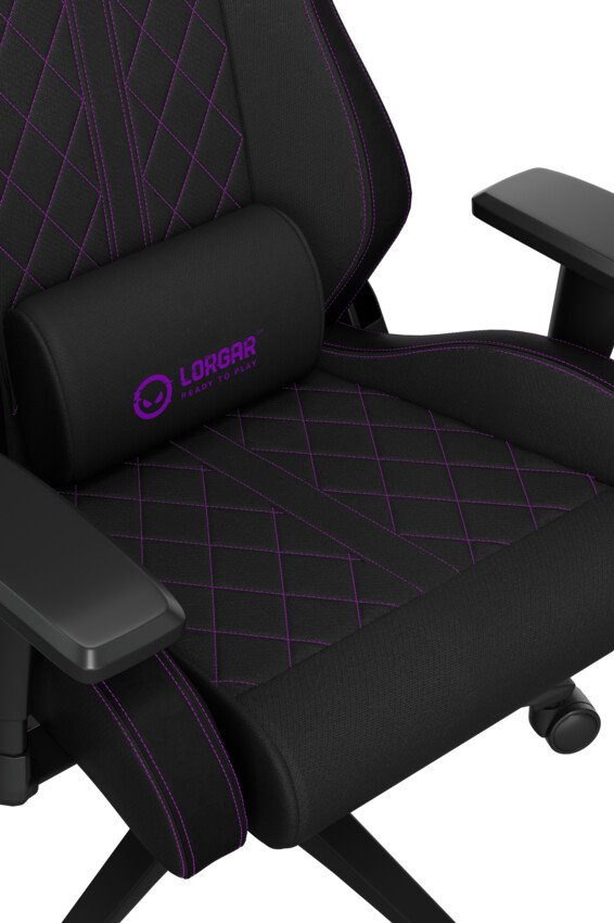 LORGAR CHA41, Ergonomic Gaming Chair Advanced, premium anti-stain fabric, Black/pur