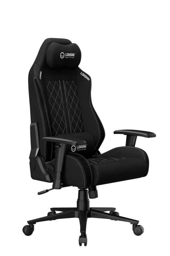 LORGAR CHA41, Ergonomic Gaming Chair Advanced, premium anti-stain fabric, Black/white