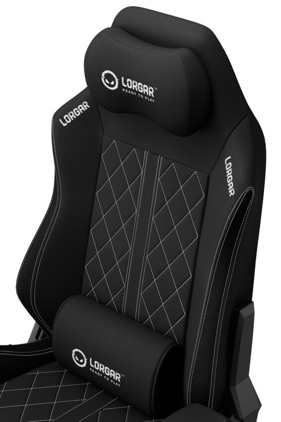 LORGAR CHA41, Ergonomic Gaming Chair Advanced, premium anti-stain fabric, Black/white