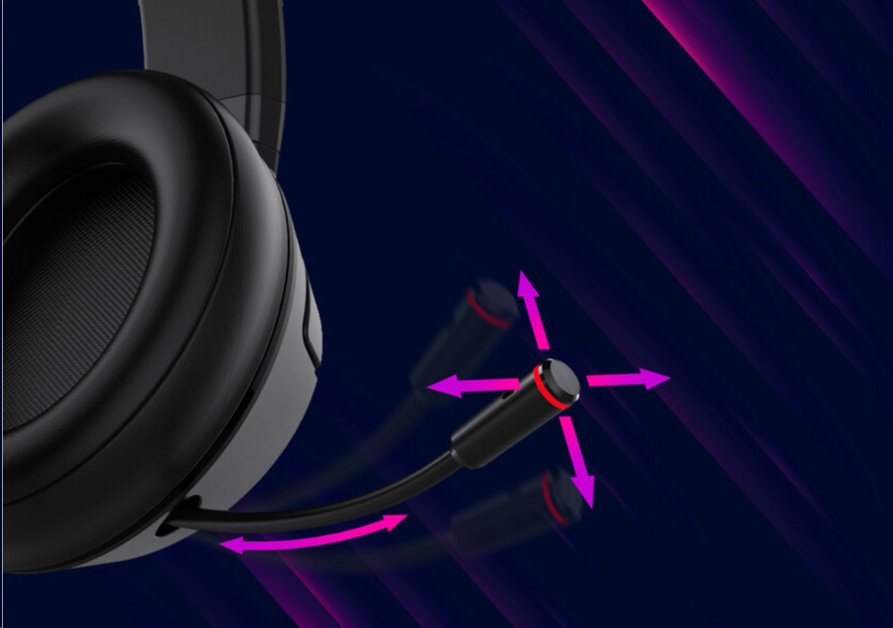 LORGAR herní headset Noah 500, BT 5.3, až 58 hodin černý