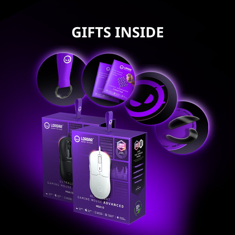 Lorgar herní myš MSA10, černá