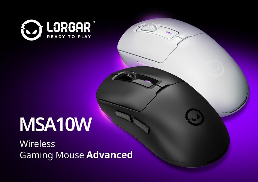 Lorgar herní myš MSA10W bezdrátová, bílá