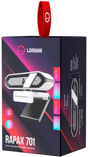 LORGAR kamera RAPAX 701 pro Streaming, 2K 1080P/60fps, 1/3",4Mega CMOS Sensor, Auto Focus, bílá