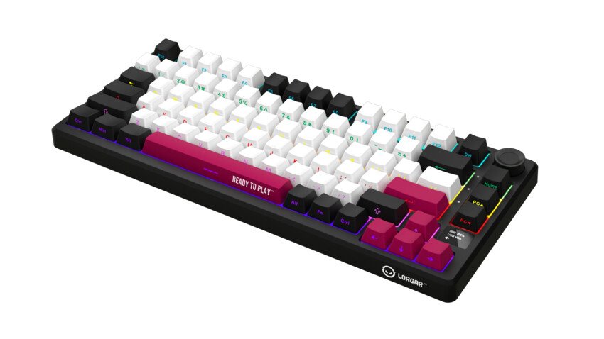 LORGAR Klávesnice KBP7075MW, mechanická, 75%, bezdrátová herní, černá/červená, CS