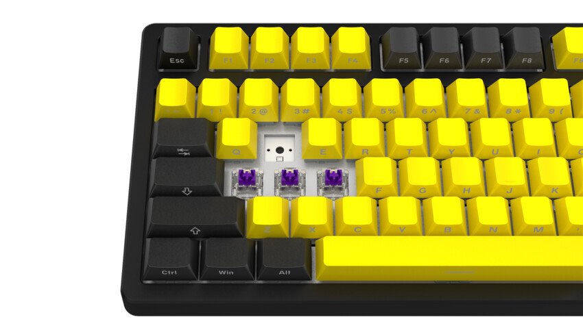 LORGAR Klávesnice KBP7075MW, mechanická, 75%, bezdrátová herní, černá/žlutá, CS