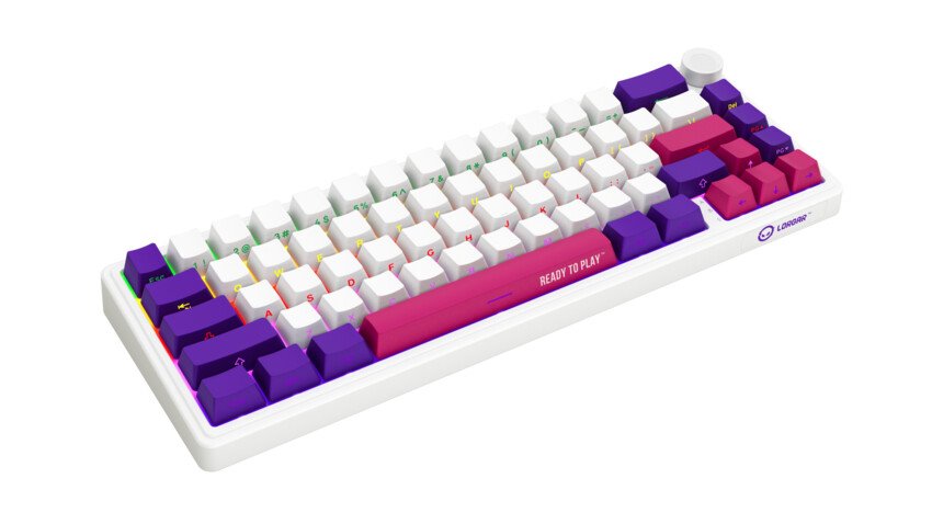 LORGAR Klávesnice KBP70MW, mechanická, bezdrátová herní, bílá, CS