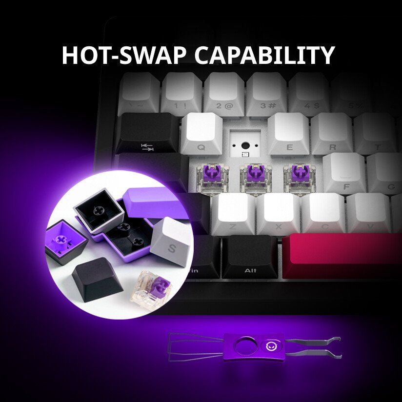 LORGAR Klávesnice KBP70MW, mechanická, bezdrátová herní, bílá, CS