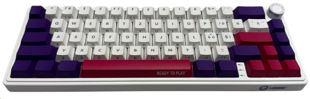 LORGAR Klávesnice KBP70MW, mechanická, bezdrátová herní, bílá, CS