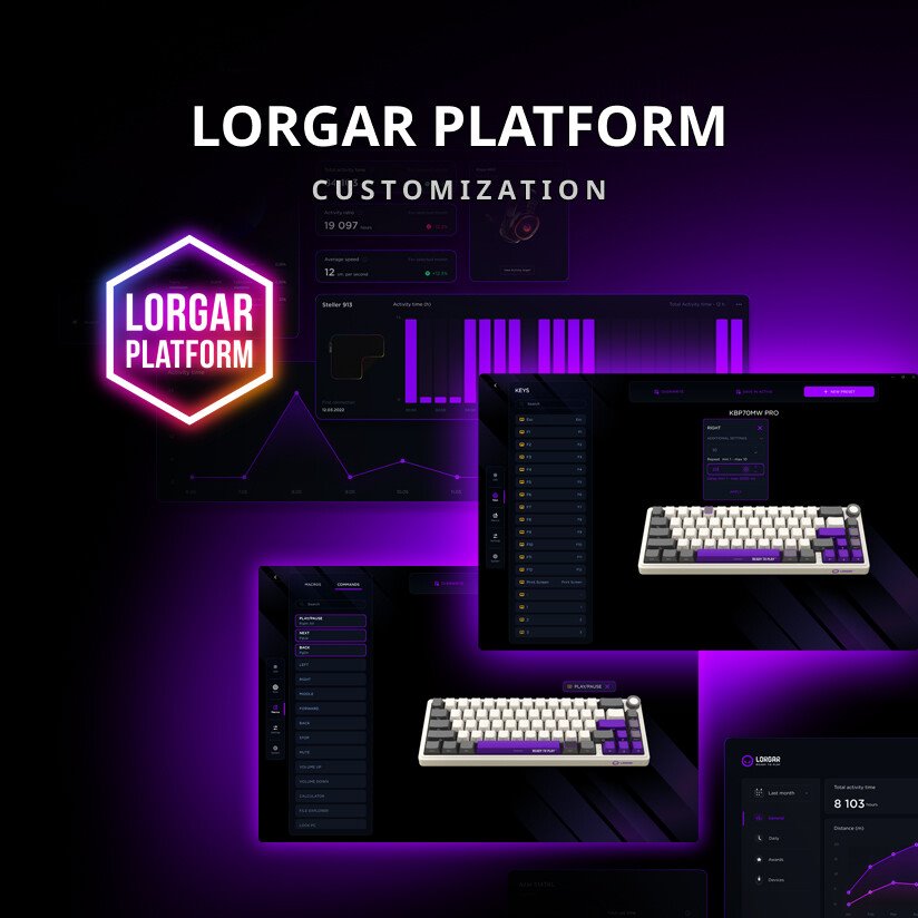 LORGAR Klávesnice KBP70MW, mechanická, bezdrátová herní, černá/žlutá, CS