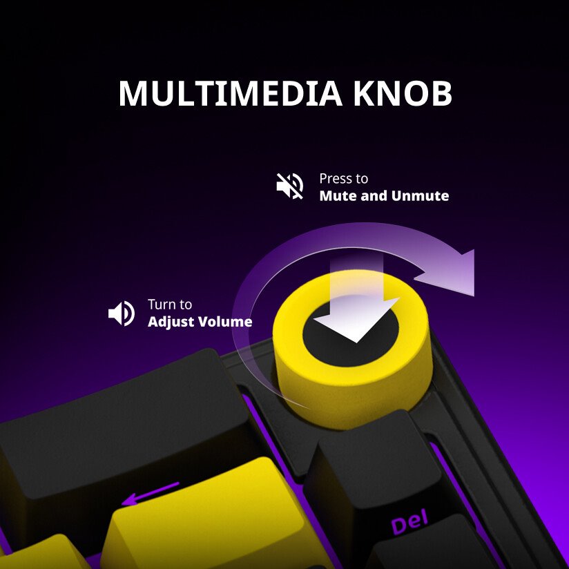LORGAR Klávesnice KBP70MW, mechanická, bezdrátová herní, černá/žlutá, CS