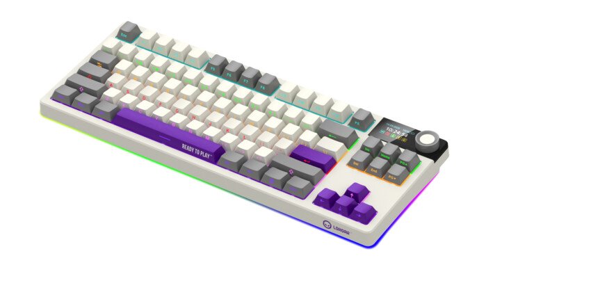 LORGAR Klávesnice KBP70TKLW, TKL mechanická, 75%, bezdrátová herní, béžová, CS