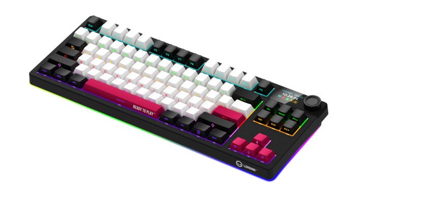 LORGAR Klávesnice KBP70TKLW, TKL mechanická, 75%, bezdrátová herní, černá/červená, CS