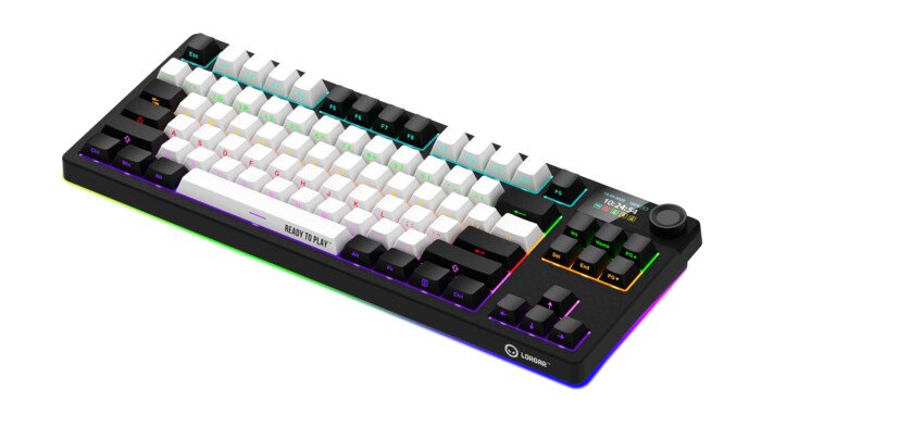 LORGAR Klávesnice KBP70TKLW, TKL mechanická, 75%, bezdrátová herní, černá/červená, CS