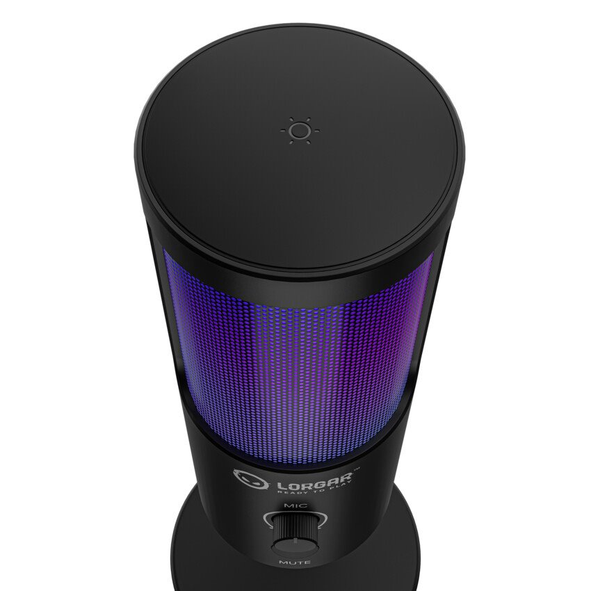 LORGAR mikrofon SMP40, RGB a externím mute tlačítkem, Černý