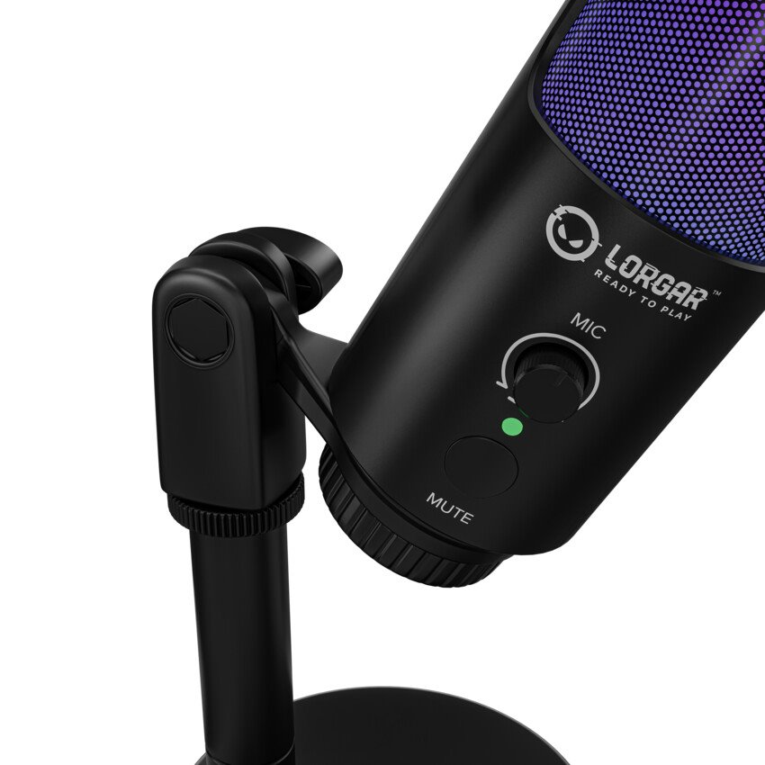 LORGAR mikrofon SMP40, RGB a externím mute tlačítkem, Černý