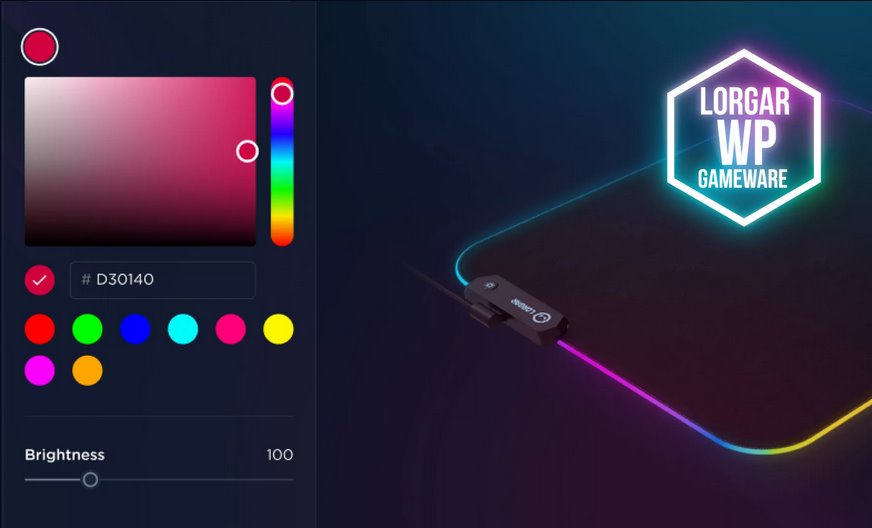 LORGAR podložka pod myš STELLER 919 (XL), RGB, WP Gameware, 900 x 360 x 3mm