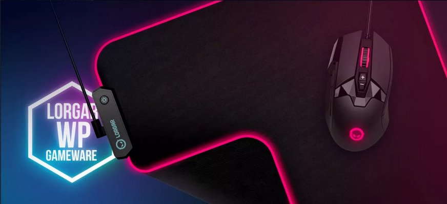 LORGAR podložka pod myš STELLER 919 (XL), RGB, WP Gameware, 900 x 360 x 3mm