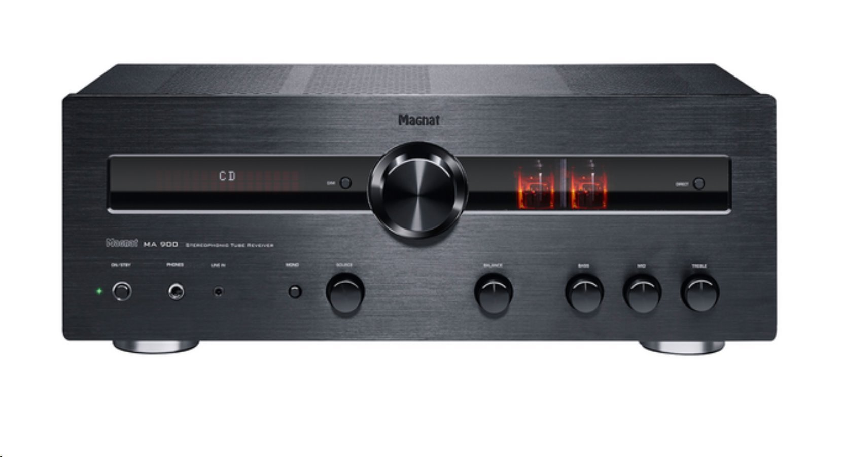 Magnat - MA 900 / Hybridní integrovaný stereo zesilovač / 2× el. ECC 81 / 200 W / BT / Černý