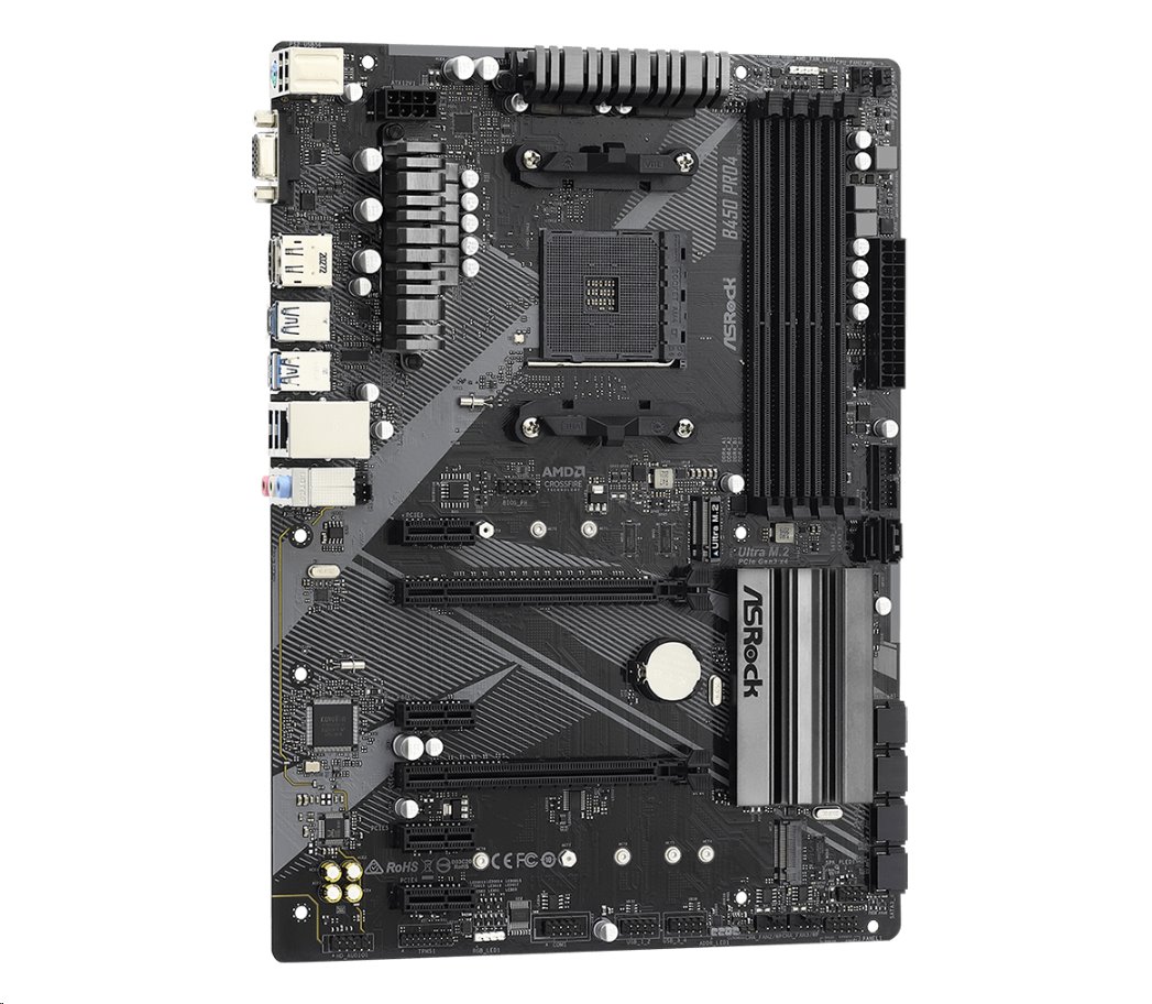 MB Asrock B450 PRO4 R2.0 /AM4/4xDDR4/M.2/HDMI/DP/D-sub/ATX